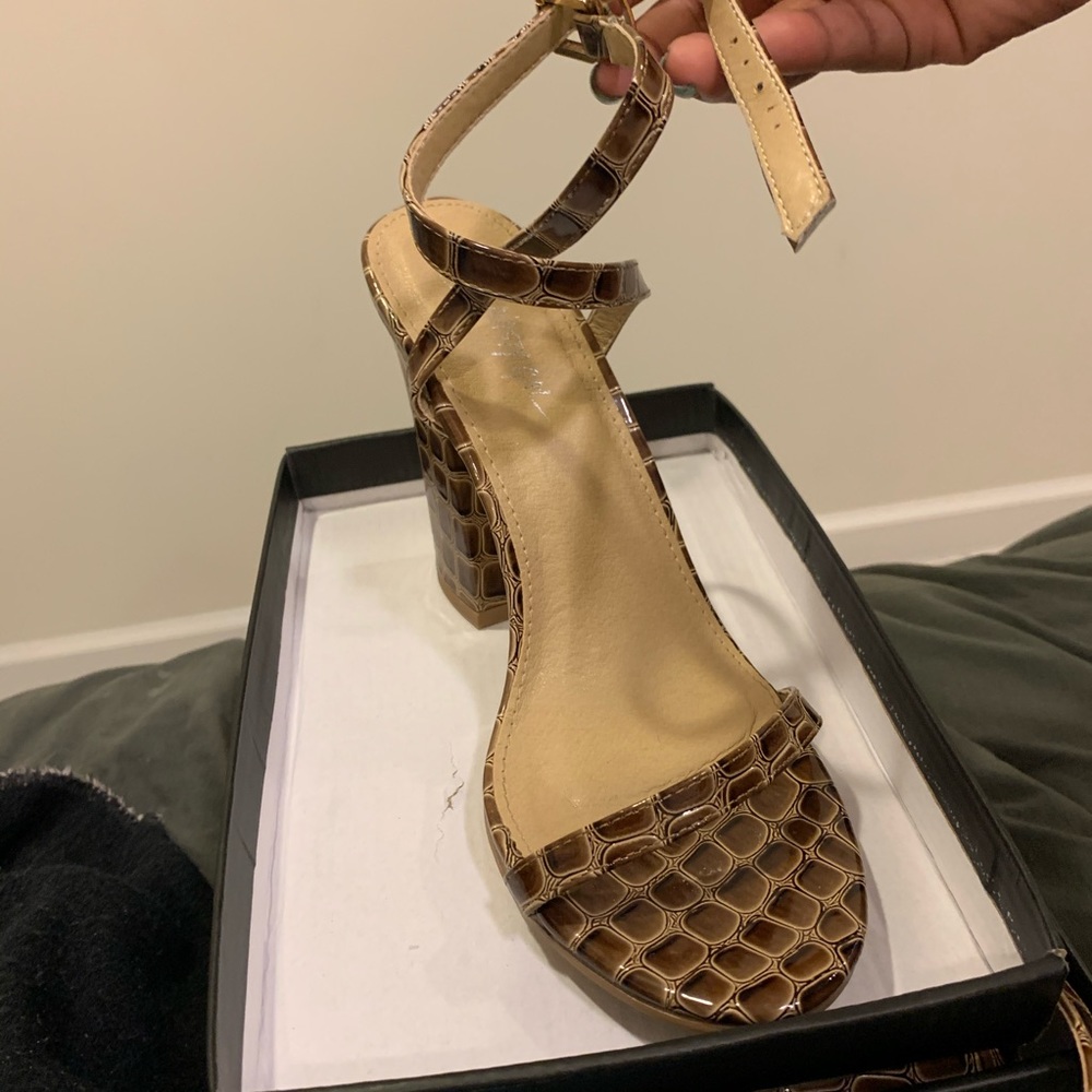 Nasty Gal brown croc sandals